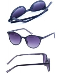 Oval Fashion Vintage Round Sunglasses for Women - UV400 Lens - Non-Polarized - Grey Lens/Black Frame - C518ROWAAXL $17.77