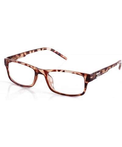 Rectangular Newbee Fashion Plastic Rectangular Glasses - Tortoise - CJ11BNQKMIH $7.46