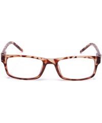 Rectangular Newbee Fashion Plastic Rectangular Glasses - Tortoise - CJ11BNQKMIH $7.46