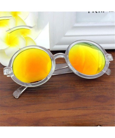 Round Vintage Round Sunglasses Women Classic Retro Coating Sun Glasses Female Male Sun Glasses - Gold - CU18WD7ORU7 $26.99