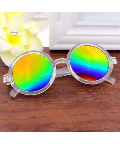 Round Vintage Round Sunglasses Women Classic Retro Coating Sun Glasses Female Male Sun Glasses - Gold - CU18WD7ORU7 $26.99