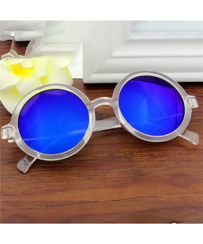 Round Vintage Round Sunglasses Women Classic Retro Coating Sun Glasses Female Male Sun Glasses - Gold - CU18WD7ORU7 $26.99