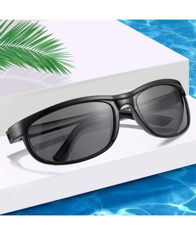 Rectangular Rectangular Polarized Sunglasses for Men Driving Sun glasses 100% UV Protection - CH190GAOG66 $14.61