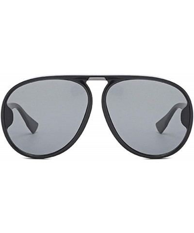 Oval Unisex Oversized Oval Plastic Lenses Fashion Sunglasses UV400 - Black Gray - CS18NHDGT2Y $11.78