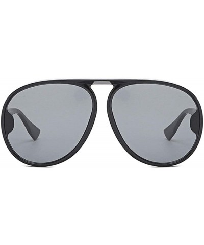 Oval Unisex Oversized Oval Plastic Lenses Fashion Sunglasses UV400 - Black Gray - CS18NHDGT2Y $11.78