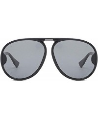 Oval Unisex Oversized Oval Plastic Lenses Fashion Sunglasses UV400 - Black Gray - CS18NHDGT2Y $11.78