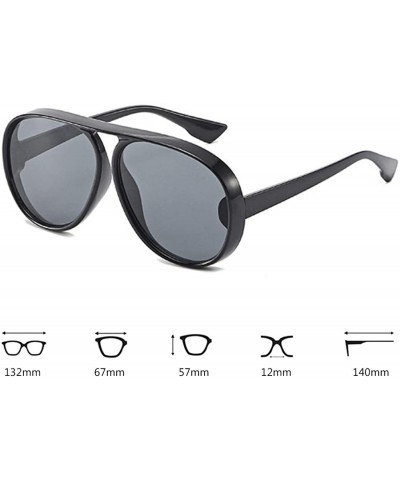 Oval Unisex Oversized Oval Plastic Lenses Fashion Sunglasses UV400 - Black Gray - CS18NHDGT2Y $11.78