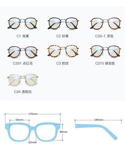 Rectangular Men Women Anti Blue Light Glasses - Round Eyeglasses Clear Lens Glasses Frame - C2 - CV18CSGHS44 $12.80