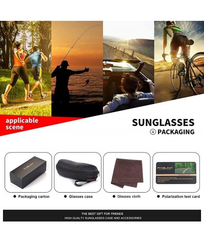 Rectangular Rectangular Polarized Sunglasses for Men Driving Sun glasses 100% UV Protection - CH190GAOG66 $30.41