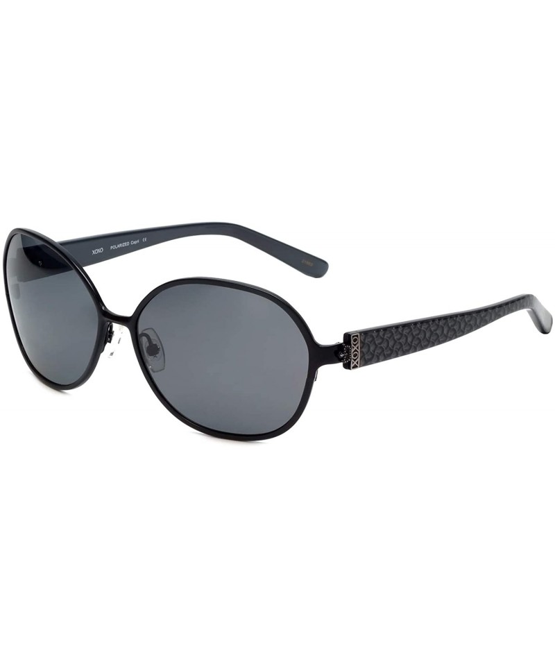 Oval Designer Sunglasses Capri in Black with Grey Lenses - CI18IA48YZ6 $34.36