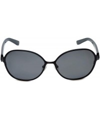 Oval Designer Sunglasses Capri in Black with Grey Lenses - CI18IA48YZ6 $34.36