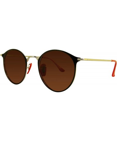 Oval polarized uv400 trendy round sunglasses for men and women - Brown - CP18YLMMAS2 $17.21