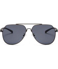 Cat Eye Men and women fashion retro metal polarized big box cat eye sunglasses prom mirror party travel - Black - C618SZSZ283...