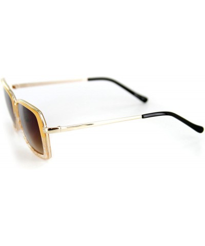 Square Flair Designer Sunglasses with Stylish Patterned Frames and Square Lenses for. - C2110SVDR7B $18.70