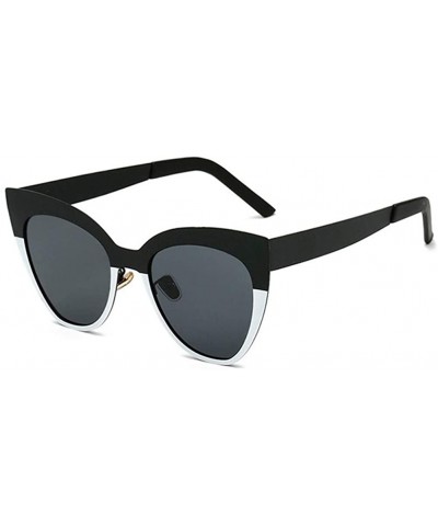 Cat Eye Cat Eye Women Sunglasses 2020 Brand Designer Black White Metal Frame Eyeglasses Men Gradient Shade Oculos UV400 - C31...