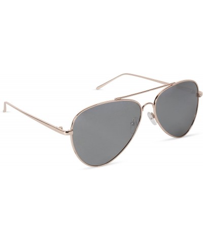 Aviator Women's Aviator Sunglasses - Gold Frame/Titanium Lens - CR18CZWKD9Y $25.30
