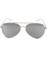 Aviator Women's Aviator Sunglasses - Gold Frame/Titanium Lens - CR18CZWKD9Y $25.30