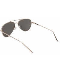 Aviator Women's Aviator Sunglasses - Gold Frame/Titanium Lens - CR18CZWKD9Y $25.30