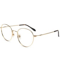 Aviator Blue Light Blocking Reading Glasses - Retro Round Metal Computer Reading Glasses with Maginfication - Gold - CC18GOMU...