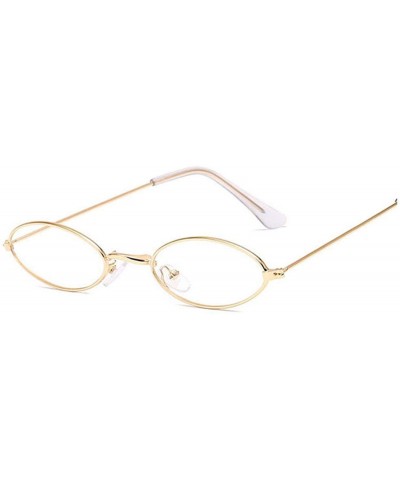 Oval Retro Small Oval Sunglasses Women Vintage Shades Black Red Metal Color Sun Glasses Fashion Designer Lunette - CK198AIU55...