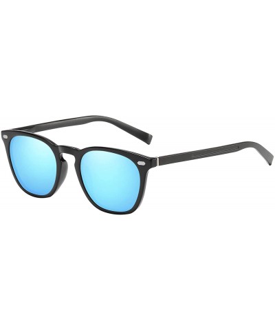 Oversized Men's Driving Polarized Sunglasses Metal Frame Ultra Light - Blue - CF1938LZWQ6 $27.44