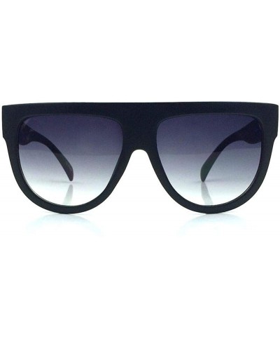Aviator Aviator Flat Top Frame Shadow Ombre Women Large Sunglasses Boyfriend - Black Full - C6123MMB5X5 $22.26
