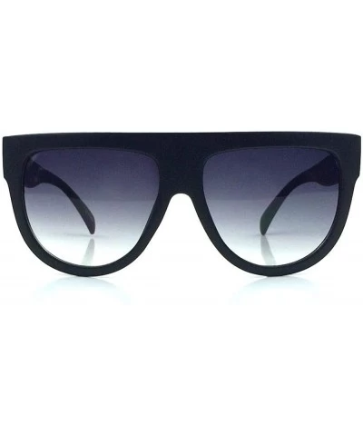 Aviator Aviator Flat Top Frame Shadow Ombre Women Large Sunglasses Boyfriend - Black Full - C6123MMB5X5 $21.97