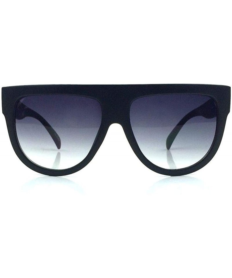 Aviator Aviator Flat Top Frame Shadow Ombre Women Large Sunglasses Boyfriend - Black Full - C6123MMB5X5 $9.37