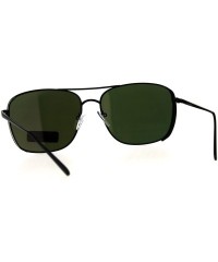 Rectangular Mens Color Mirror Lens Rectangular Side Visor Pilots Metal Rim Sunglasses - Black Fuchsia - CE18D22OL4T $11.56