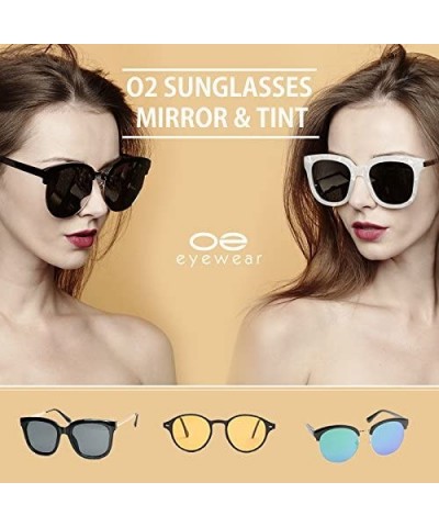 Oversized 97800-1 Premium Soft Horned Rim Matte Finish Mirror Retro Sunglasses - Grey/ Blue - C718OEMUN68 $16.80