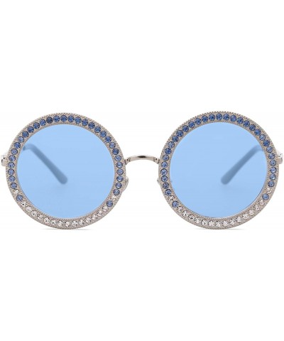Rimless Shining Oversized Round Rhinestone Sunglasses Festival Gem Sunnies SJ1095 - CJ18DDO3C3E $13.62