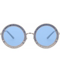 Rimless Shining Oversized Round Rhinestone Sunglasses Festival Gem Sunnies SJ1095 - CJ18DDO3C3E $13.62