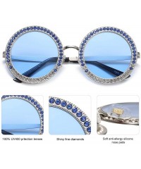 Rimless Shining Oversized Round Rhinestone Sunglasses Festival Gem Sunnies SJ1095 - CJ18DDO3C3E $13.62