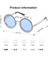 Rimless Shining Oversized Round Rhinestone Sunglasses Festival Gem Sunnies SJ1095 - CJ18DDO3C3E $13.62