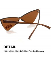 Rimless Triangle Rimless Sunglasses One Piece Colored Transparent Sunglasses For Women and Men - Coffee - CH18Y0CO349 $9.85