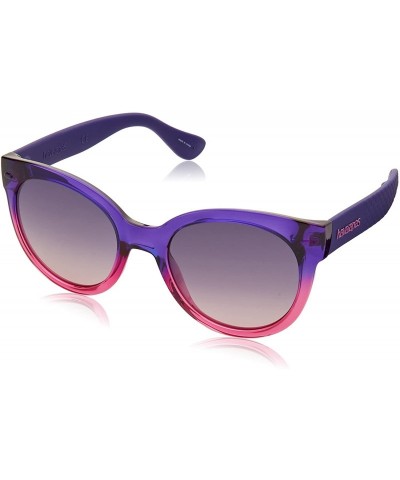 Oval Women's Noronha Round Sunglasses - Dark Purp Pk - CF113GICHZL $81.46