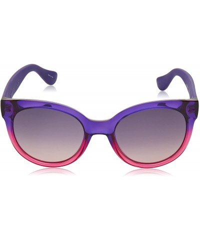 Oval Women's Noronha Round Sunglasses - Dark Purp Pk - CF113GICHZL $53.56