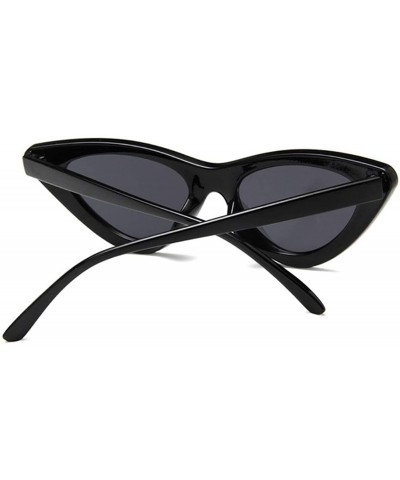 Shield Cat Eye Women Sunglasses Fashion Luxury Brand Designer Lady Female Mirror Points Sun Glasses - Black Blue - CQ198A5SK4...