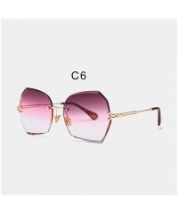 Rimless Rimless Sunglasses Women 2020 Brand Designer Irregular Trimming Sun Glasses Female Metal Frame Eyewear UV400 - CQ198O...