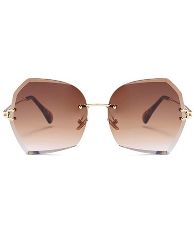 Rimless Rimless Sunglasses Women 2020 Brand Designer Irregular Trimming Sun Glasses Female Metal Frame Eyewear UV400 - CQ198O...