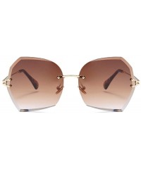 Rimless Rimless Sunglasses Women 2020 Brand Designer Irregular Trimming Sun Glasses Female Metal Frame Eyewear UV400 - CQ198O...