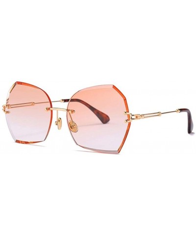 Rimless Rimless Sunglasses Women 2020 Brand Designer Irregular Trimming Sun Glasses Female Metal Frame Eyewear UV400 - CQ198O...
