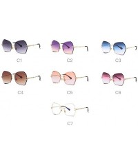 Rimless Rimless Sunglasses Women 2020 Brand Designer Irregular Trimming Sun Glasses Female Metal Frame Eyewear UV400 - CQ198O...