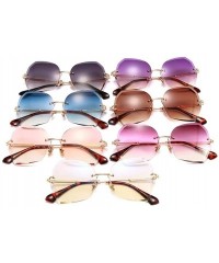 Rimless Rimless Sunglasses Women 2020 Brand Designer Irregular Trimming Sun Glasses Female Metal Frame Eyewear UV400 - CQ198O...