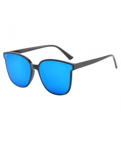 Aviator Sunglasses Polarized Fashion Oversized Polarized Protection - Blue - CH196D0ND9M $20.67