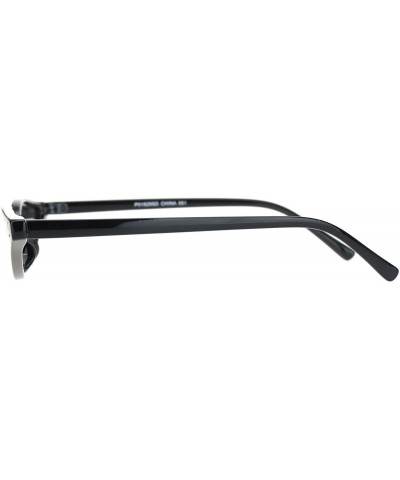 Oval Skinny Oval Cateye Sunglasses Womens Small Thin Frame Retro Style Shades UV400 - Black - CF1950NQHQD $11.96