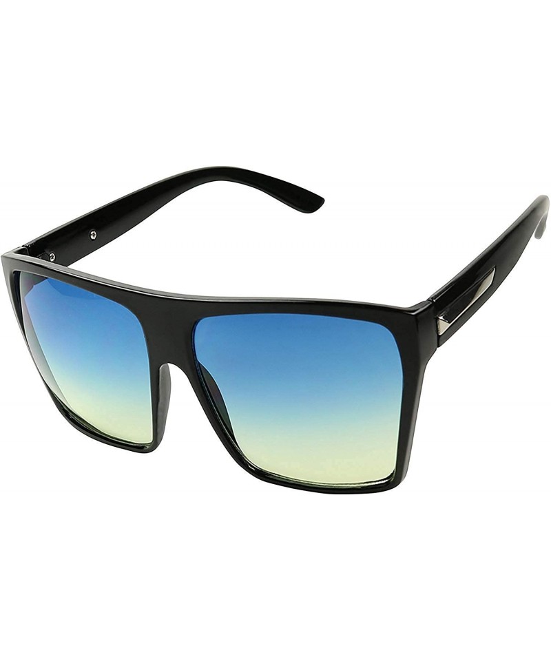 Wayfarer Big XL Large Square Trapezoid Shape Oversized Flat Top Kim K Fashion Sunglasses - C218GODD20R $10.86