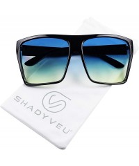 Wayfarer Big XL Large Square Trapezoid Shape Oversized Flat Top Kim K Fashion Sunglasses - C218GODD20R $22.33