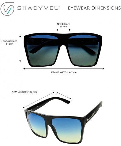 Wayfarer Big XL Large Square Trapezoid Shape Oversized Flat Top Kim K Fashion Sunglasses - C218GODD20R $24.44