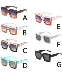 Square Women Man Square Big Frame Sunglasses Eyewear Retro Unisex Fashion Sunglasses - B - CC18SW2AER0 $7.23